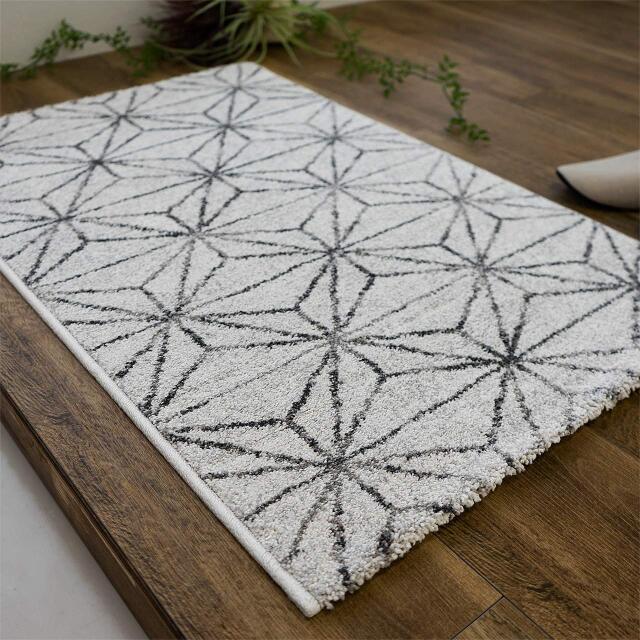 麻の葉デザインの玄関マット 約 50×80 cm｜輸入絨毯専門店 ラグ