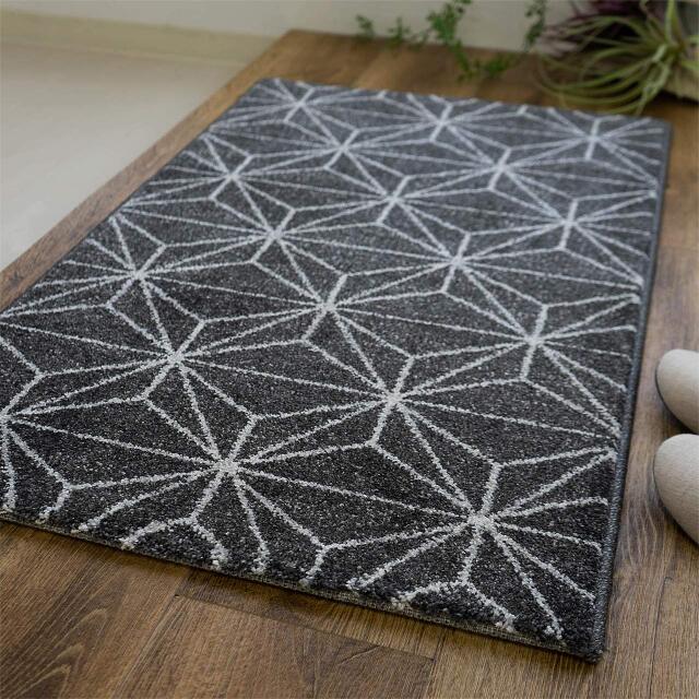 麻の葉デザインの玄関マット 約 60×90 cm｜輸入絨毯専門店 ラグ