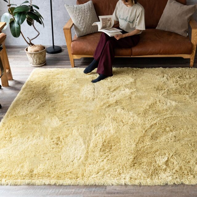 ふわさら35mmロングシャギーのラグマット 約 130x190 cm 1.5畳｜輸入