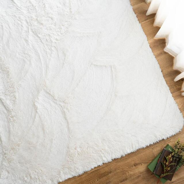 ふわさら35mmロングシャギーのラグマット 約 190x190 cm 2畳｜輸入絨毯