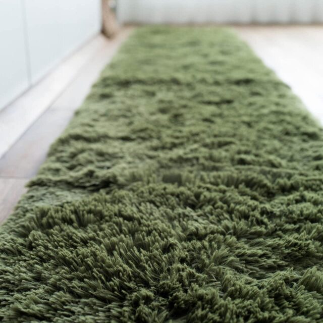 ふわさら35mmロングシャギーのキッチンマット 約 45x180 cm｜輸入絨毯