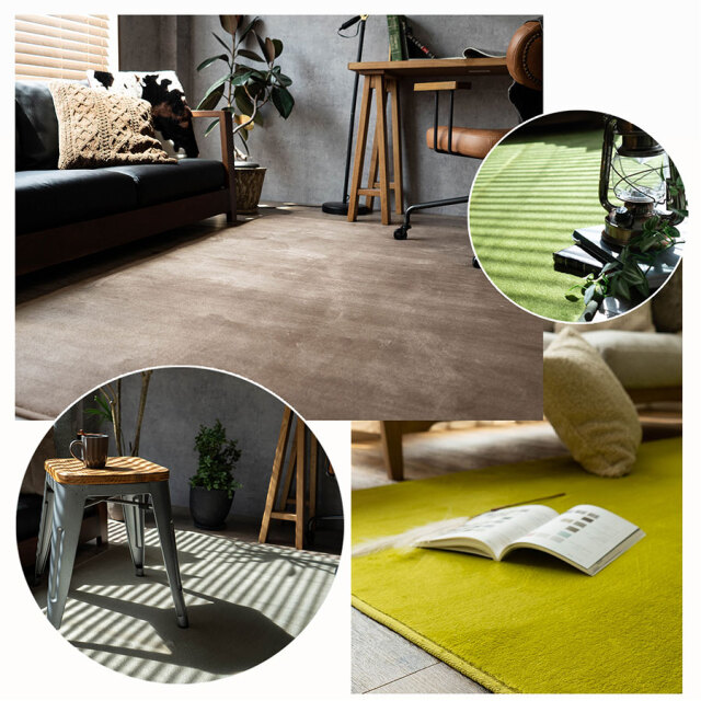 さらっと滑らかシンプル無地で洗えるラグマット 約 190x240 cm 3畳