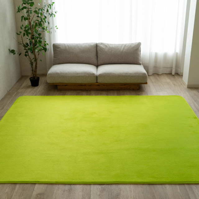 さらっと滑らかシンプル無地で洗えるラグマット 約 95x140 cm 1畳