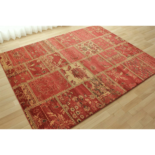 アンティーク風パッチワーク柄のラグマット 約 100x150 cm 1畳｜輸入