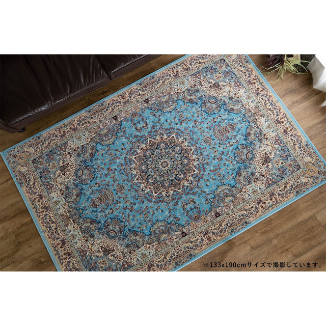 ロイヤルタピス2 ペルシャ風 高密度120万ノット 約 133×190 cm 1.5畳 長方形 アイボリー ブルー レッド ウィルトン織り エジプト製/royaltapis2-133-190