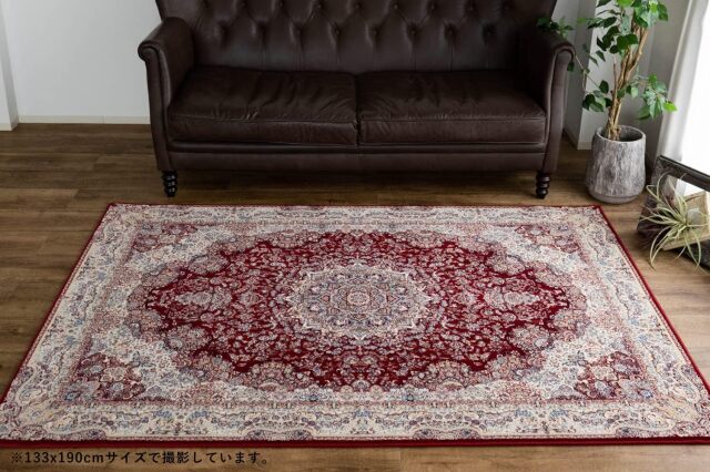 ロイヤルタピス2 ペルシャ風 高密度120万ノット 約 200×250 cm 3畳 長方形 アイボリー ブルー レッド ウィルトン織り エジプト製/royaltapis2-200-250