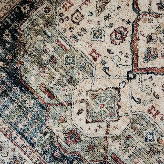 アンティーク風ペルシャ柄のモケット織りラグ 約 195x250 cm 3畳