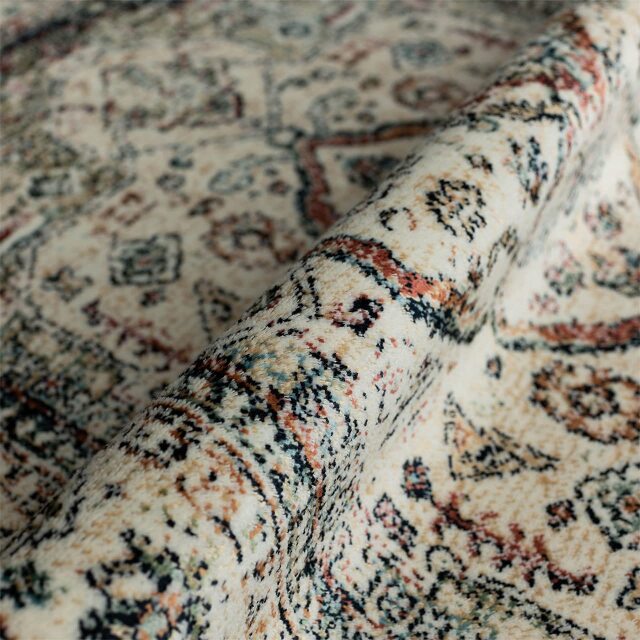 アンティーク風ペルシャ柄のモケット織りの玄関マット 約 67×105 cm