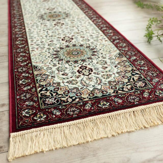 ペルシャ柄のモケット織りロングマット 約 67x240 cm｜輸入絨毯専門店 