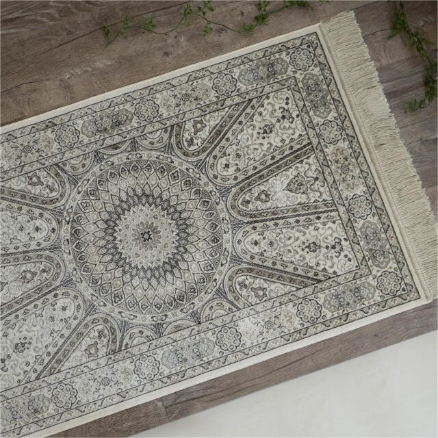 ロイヤルパレス14514 ペルシャデザイン メダリオン柄 95×140 cm 1畳 長方形 ブルー ベージュ モケット織 ベルギー製/rp14514-95-140