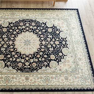 優美なメダリオンデザインのモケット織りラグマット 約 135×195 cm 1.5