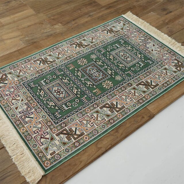 キリム柄がおしゃれなモケット織り玄関マット 約 60×85 cm｜輸入絨毯