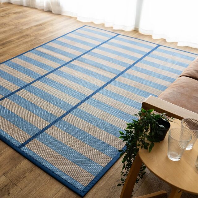 【cherry blossoms】 天然素材 格子模様ラグ cherry blossoms】 天然素材 格子模様ラグ cherry blossoms