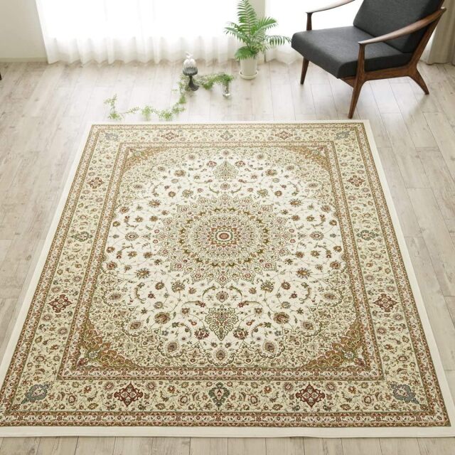 100万ノット高密度の高級ペルシャデザインの玄関マット 約 200×250 cm