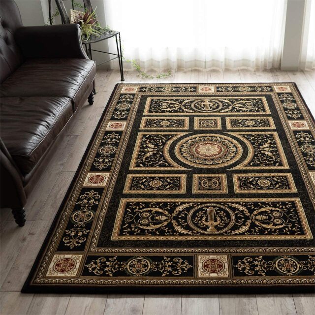 ベルギー製 ペルシャ絨毯 カーペット 花柄の黄色いラグ 【公式通販】