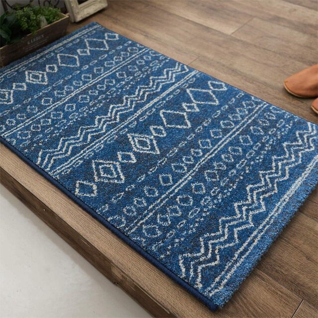 カジュアルなキリム調の玄関マット 約 67×120 cm｜輸入絨毯専門店 ラグ