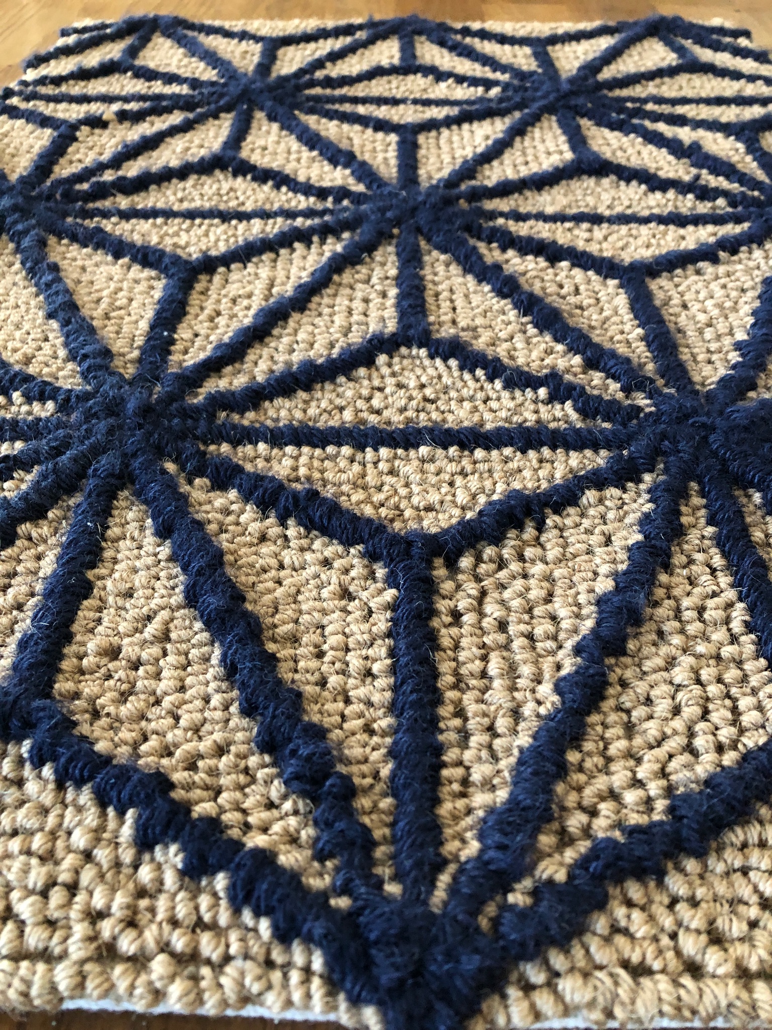 麻の葉ラグ　asanoha jute hemp asanoha rug