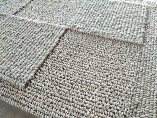 2色の麻のバスマット