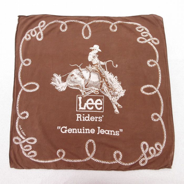 中古 バンダナ 80年代 80s リー Lee カウボーイ コットン 茶他 ブラウン 25feb13
