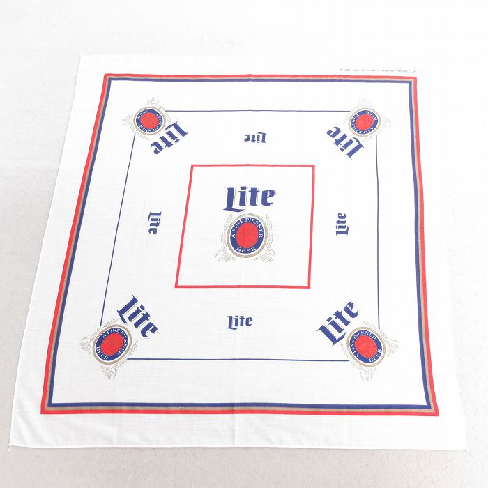 中古 バンダナ 80年代 80s ライトビール USA製 白 ホワイト 25may10