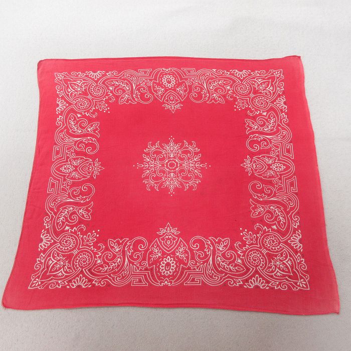 中古 ビンテージ バンダナ 60年代 60s 花柄 赤 レッド 【spe】 25jun27