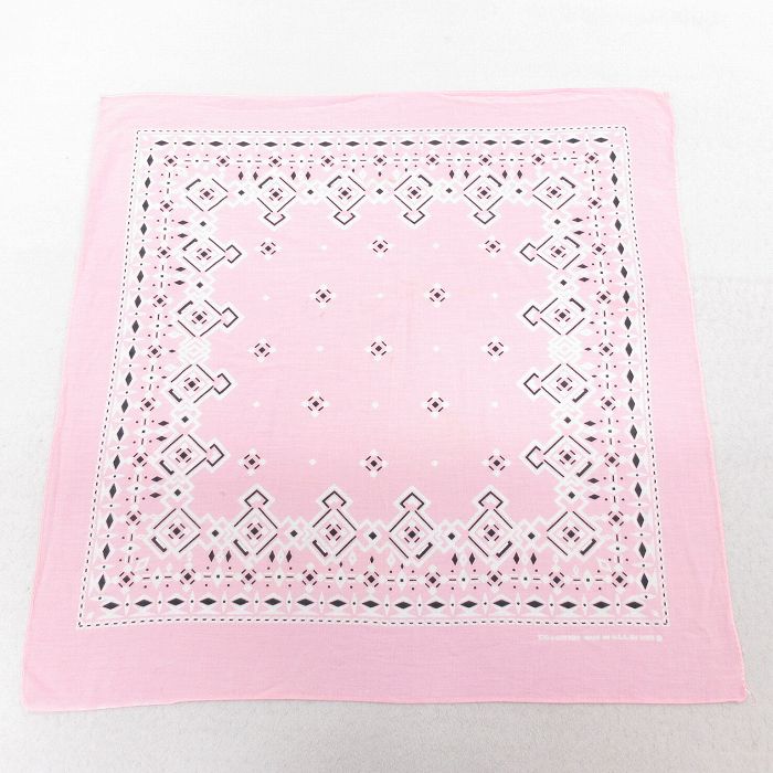 中古 バンダナ 80年代 80s コットン USA製 ピンク 25jul28