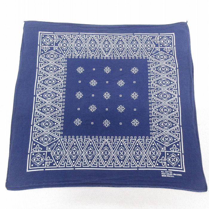 中古 ビンテージ バンダナ 70年代 70s 花柄 コットン USA製 25jul28