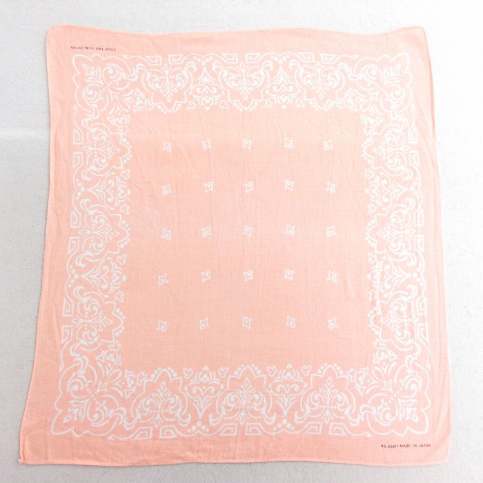 中古 ビンテージ バンダナ 70年代 70s コットン 薄オレンジ 26mar18