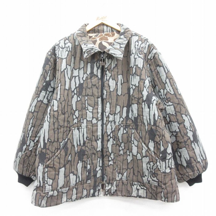 XL★古着 ウォールズ 長袖 ハンティング ジャケット メンズ 90年代 90s リバーシブル TREBARK ダックハンターカモ 大きいサイズ USA製 グレー他 迷彩 【spe】 25jan06 中古 アウター
