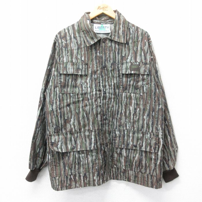 【50%OFF】XL★古着 リバティ 長袖 ハンティング ジャケット メンズ 90年代 90s リアルツリー USA製 濃茶他 ブラウン 25jan15 中古 アウター
