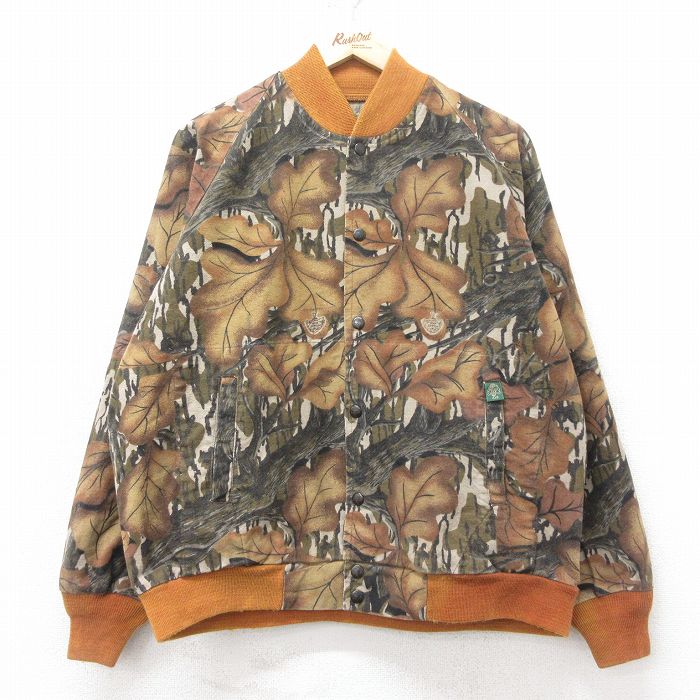 XL★古着 長袖 ハンティング ジャケット メンズ 90年代 90s モッシーオーク ラグラン 大きいサイズ コットン USA製 ベージュ他 カーキ 迷彩 25feb12 中古 アウター