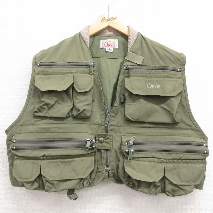 XL★古着 オービス ORVIS フィッシング ベスト メンズ 80年代 80s ワンポイントロゴ 【spe】 25aug12 中古 アウター