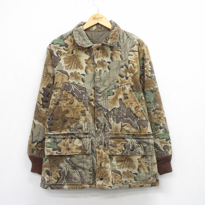 L★古着 ウォールズ Walls 長袖 カバーオール メンズ 90年代 90s USA製 ベージュ他 カーキ 迷彩 内側キルティング 25sep24 中古 アウター