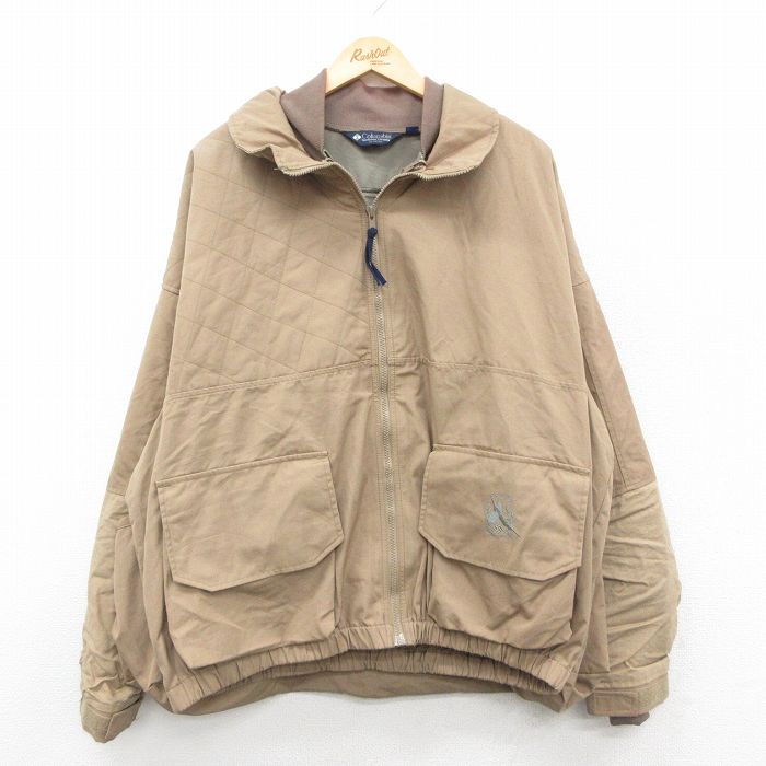 XL★古着 コロンビア COLUMBIA 長袖 ハンティング ジャケット メンズ 90年代 90s 鳥 大きいサイズ ベージュ カーキ 【spe】 25sep27 中古 アウター
