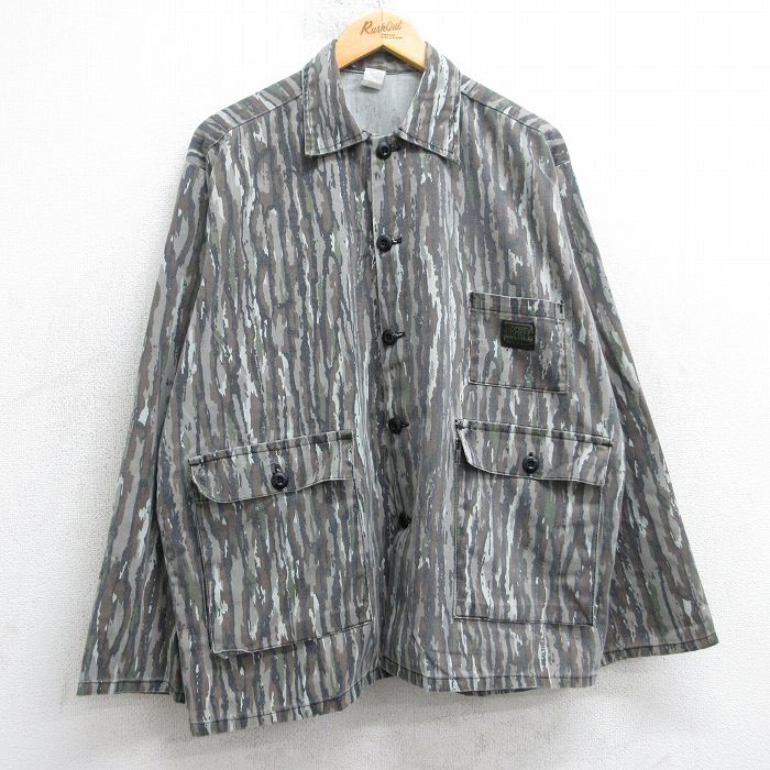 XL★古着 長袖 ハンティング ジャケット メンズ 80年代 80s リバティ リアルツリー 大きいサイズ USA製 茶他 迷彩【spe】 25nov15