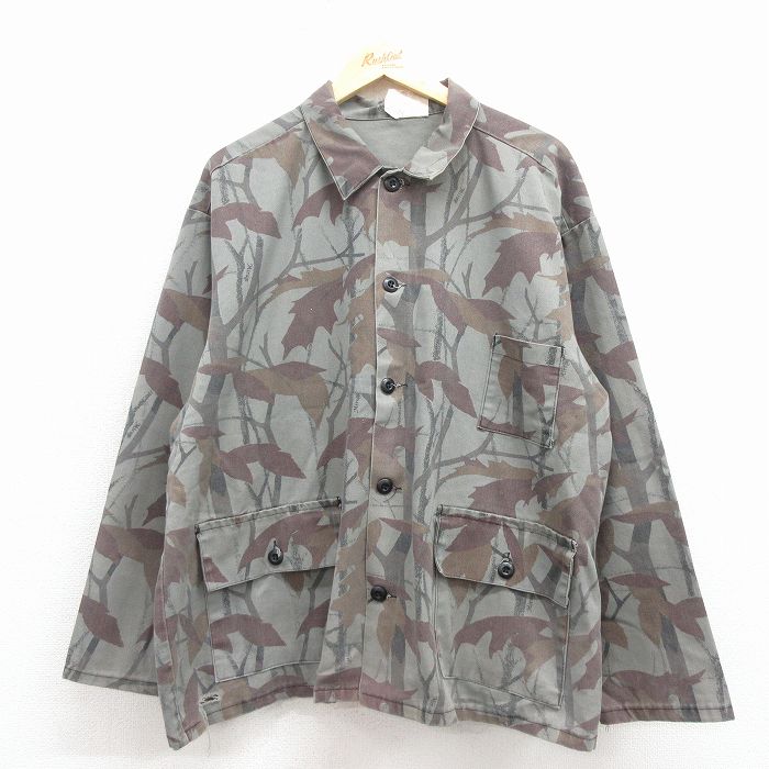 XL★古着 長袖 ハンティング ジャケット メンズ 90年代 90s ミラージュカモ USA製 グレー系他 迷彩 25nov18
