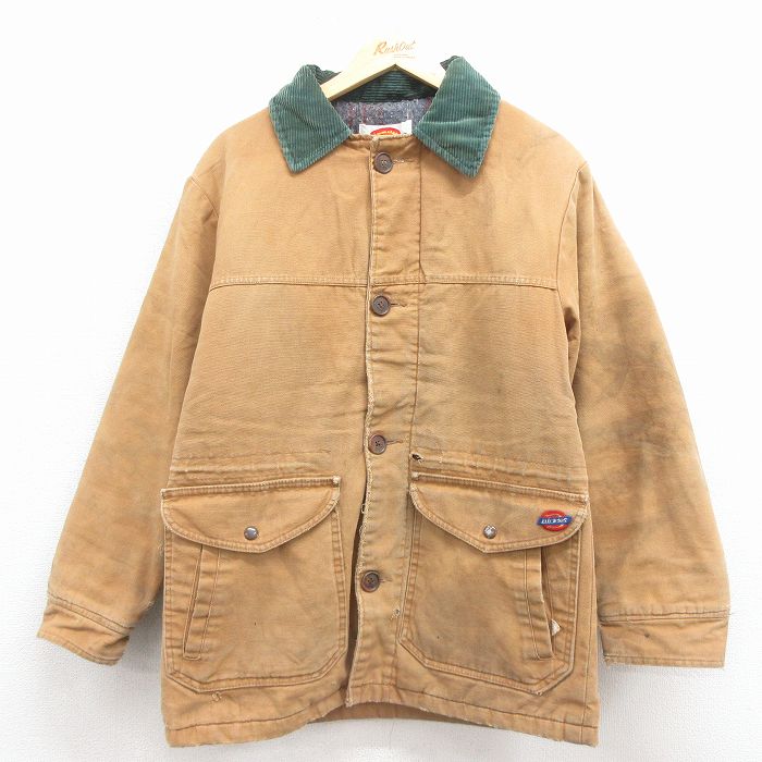 L★古着 ディッキーズ 長袖 カバーオール メンズ 80年代 80s ダック地 USA製 茶 内側ブランケット【spe】 25nov18