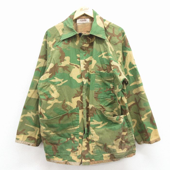 XL★古着 長袖 ハンティング ジャケット メンズ 90年代 90s リバーシブル 大きいサイズ ラグラン 緑 迷彩【spe】 25nov27