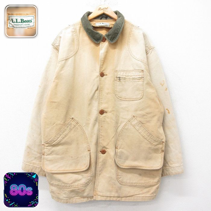 【50%OFF】エルエルビーン 80s カバーオール 襟コーデュロイ ブラウン XL | 古着