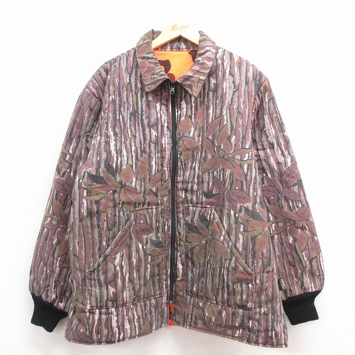 XL★古着 ウォールズ 長袖 ハンティング ジャケット メンズ 90年代 90s リアルツリー リバーシブル 襟コーデュロイ USA製 エンジ 迷彩【spe】 25dec03