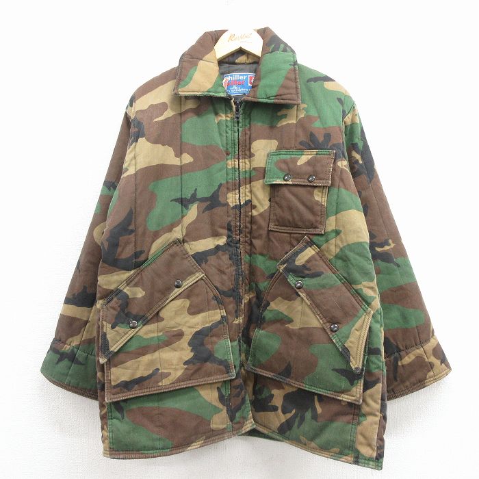 【20%OFF】L★古着 SAFTBAK 長袖 ハンティング ジャケット メンズ 90年代 90s ウッドランドカモ USA製 緑 迷彩 25dec03