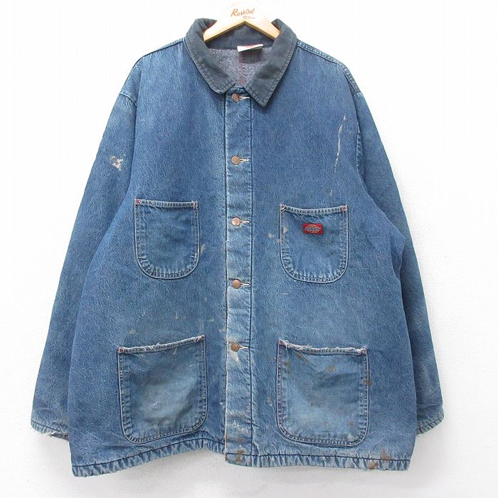 【50%OFF】ディッキーズ 80s カバーオール 襟コーデュロイ ネイビー XL | 古着
