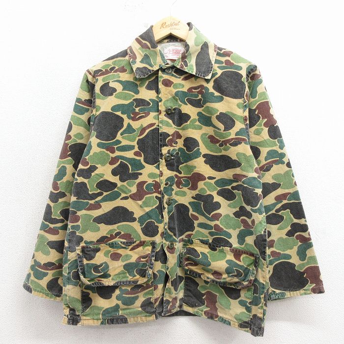 M★古着 SAFTBAK 長袖 ハンティング ジャケット メンズ 90年代 90s ダックハンターカモ USA製 緑他 迷彩 25dec19