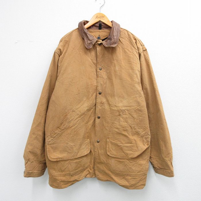 ウールリッチ 90s ハンティングジャケット 襟レザー ベージュ XL | 古着