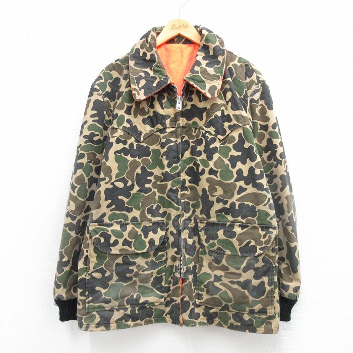 XL★古着 長袖 ハンティング ジャケット メンズ 80年代 80s ダックハンターカモ 大きいサイズ USA製 タロン ベージュ他 迷彩【spe】 26mar09