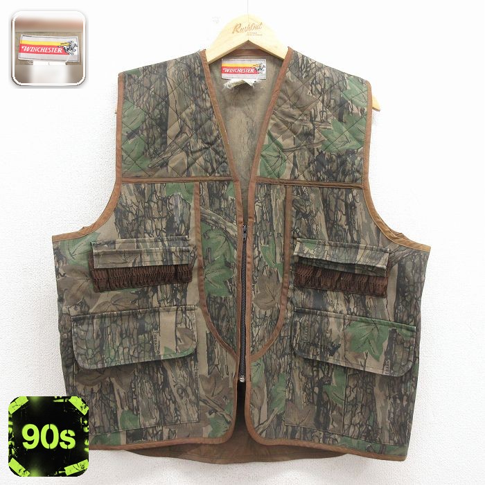 90s ハンティングベスト TREBARK ブラウン迷彩 XL | 古着
