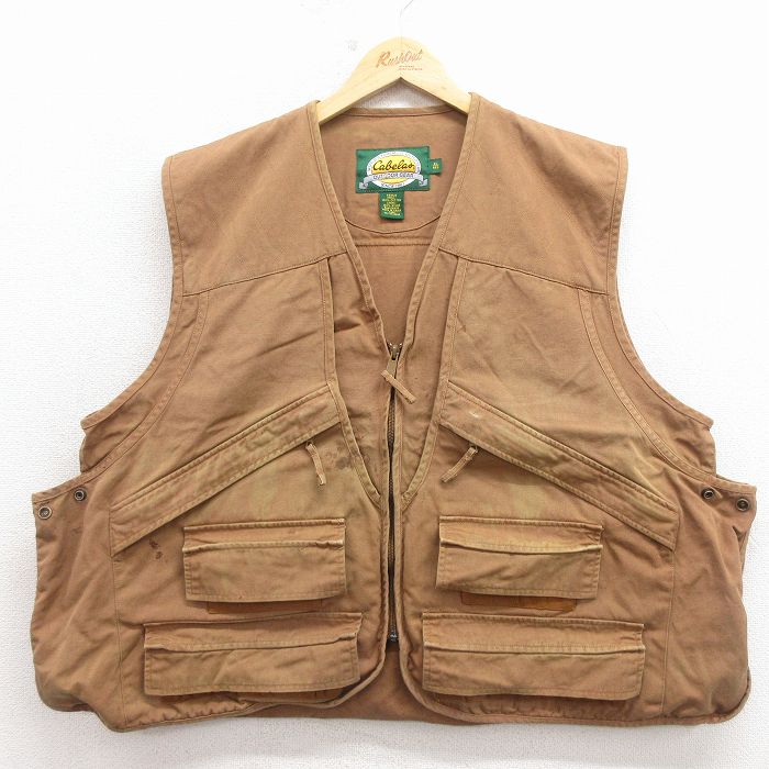 L★古着 カベラス ハンティング ベスト メンズ 00年代 00s ダック地 大きいサイズ コットン 茶【spe】 26mar11
