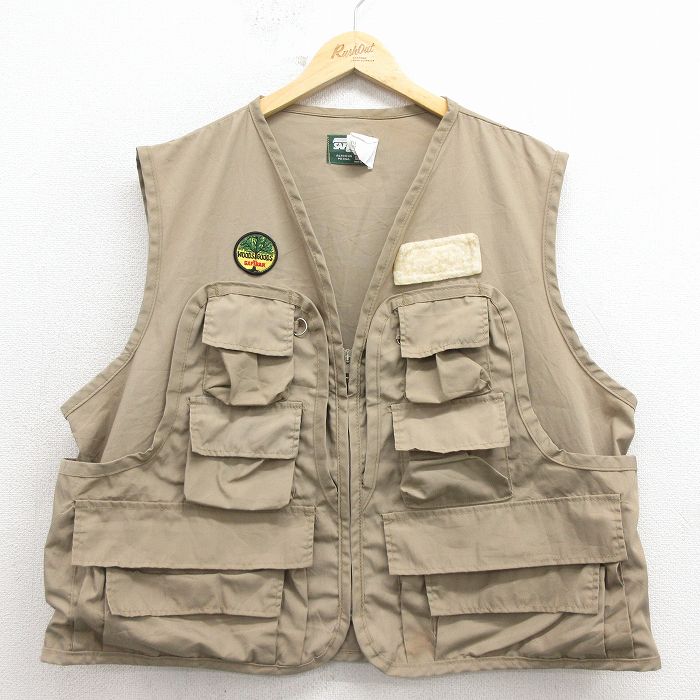 XL★古着 SAFTBAK ハンティング ベスト メンズ 90年代 90s 大きいサイズ USA製 ベージュ 26mar31