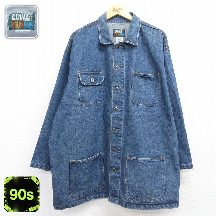 カバーオール 90s ネイビー メンズXL相当 | 古着
