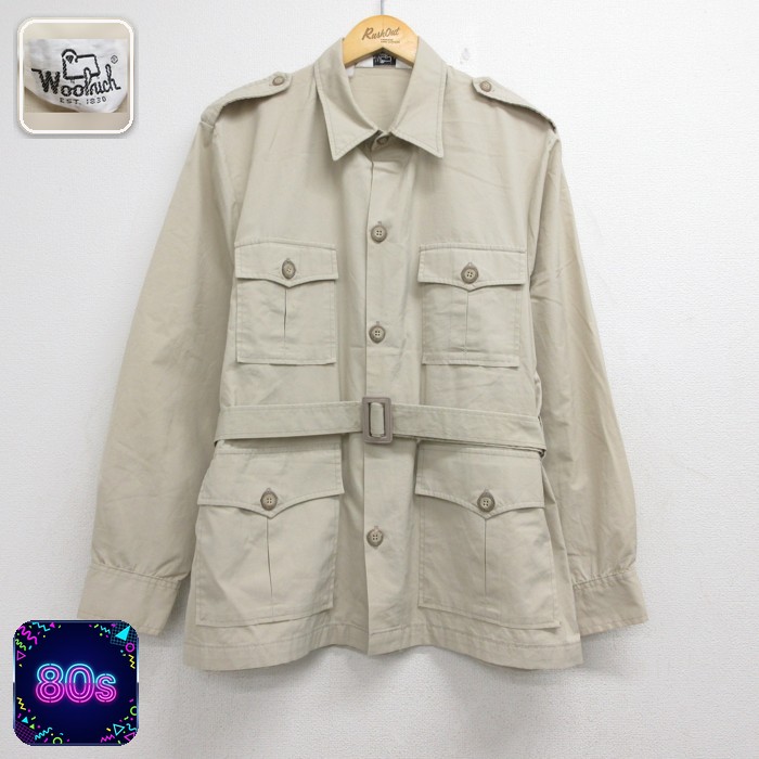 Woolrich 80s サファリジャケット ベージュ メンズXL相当 | 古着